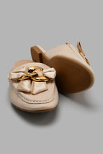 Load image into Gallery viewer, Redtag-Natural-Closed-Toe-Mule-With-Ribbon-Trim-Mules-Women's-