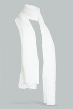 Load image into Gallery viewer, Redtag-White-Crinkled-Solid-Scarf-Scarves-Women-