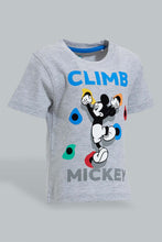 تنزيل الصورة على معرض الصور، Redtag-Grey-Mickey-Mouse-Short-Sleeve-T-Shirt-Character,-Colour:Grey,-Filter:Infant-Boys-(3-to-24-Mths),-Infant-Boys-T-Shirts,-New-In,-New-In-INB,-Non-Sale,-S22B,-Section:Kidswear,-TBL-Infant-Boys-3 to 24 Months