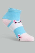 Load image into Gallery viewer, Redtag-Assorted-4Pk-Jacquard-Ankle-Socks-Ankle-Socks-Girls-2 to 8 Years