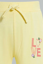 Load image into Gallery viewer, Redtag-Yellow-Placement-Print-Trackpant-Joggers-Infant-Girls-3 to 24 Months