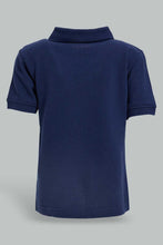 Load image into Gallery viewer, Redtag-Navy-Tipping-Color-Pique-Short-Sleeve-Polo-Plain-Infant-Boys-3 to 24 Months