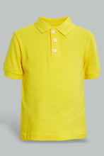 Load image into Gallery viewer, Redtag-Yellow-Tipping-Color-Pique-Short-Sleeve-Polo-Plain-Infant-Boys-3 to 24 Months