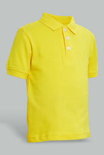 Load image into Gallery viewer, Redtag-Yellow-Tipping-Color-Pique-Short-Sleeve-Polo-Plain-Infant-Boys-3 to 24 Months