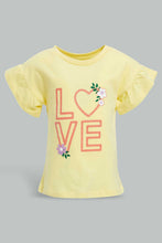 تنزيل الصورة على معرض الصور، Redtag-Placement-Print-Ruffle-Sleeves-T-Shirt-All-Over-Prints-Infant-Girls-3 to 24 Months