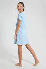 Load image into Gallery viewer, Redtag-Lt-Blue-Nightdress-Nightshirts-Senior-Girls-9 to 14 Years