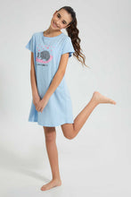 Load image into Gallery viewer, Redtag-Lt-Blue-Nightdress-Nightshirts-Senior-Girls-9 to 14 Years