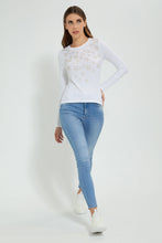 تنزيل الصورة على معرض الصور، Redtag-White-Longsleeve-With-Star-Studs-Long-Sleeves-Women's-