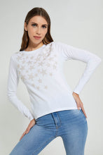 تنزيل الصورة على معرض الصور، Redtag-White-Longsleeve-With-Star-Studs-Long-Sleeves-Women's-