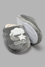Load image into Gallery viewer, Redtag-Grey-Closed-Toe-Slogan-Slipper-Slippers-Women's-