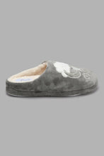Load image into Gallery viewer, Redtag-Grey-Closed-Toe-Slogan-Slipper-Slippers-Women's-