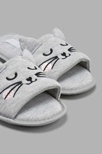 Load image into Gallery viewer, Redtag-Grey-Cat-Slipper-Slippers-Women's-