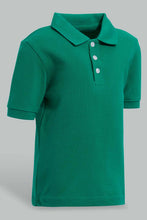 Load image into Gallery viewer, Redtag-Green-Tipping-Color-Pique-Short-Sleeve-Polo-Polo-Shirts-Infant-Boys-3 to 24 Months