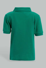 Load image into Gallery viewer, Redtag-Green-Tipping-Color-Pique-Short-Sleeve-Polo-Polo-Shirts-Infant-Boys-3 to 24 Months