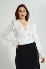 Load image into Gallery viewer, Redtag-White-Front-Detail-Top-Blouses-Women's-