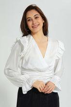 Load image into Gallery viewer, Redtag-White-Front-Detail-Top-Blouses-Women's-