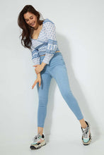 Load image into Gallery viewer, Redtag-Blue-Ditsy-Floral-Print-Wrap-Blouse-Blouses-Women's-