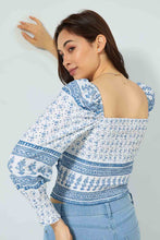 Load image into Gallery viewer, Redtag-Blue-Ditsy-Floral-Print-Wrap-Blouse-Blouses-Women's-