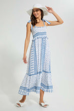 Load image into Gallery viewer, Redtag-Blue-Ditsy-Floral-Print-Midi-Dress-Dresses-Women's-