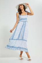 Load image into Gallery viewer, Redtag-Blue-Ditsy-Floral-Print-Midi-Dress-Dresses-Women's-