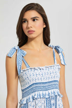 Load image into Gallery viewer, Redtag-Blue-Ditsy-Floral-Print-Midi-Dress-Dresses-Women's-