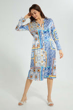 Load image into Gallery viewer, Redtag-Multicolor-Scarf-Print-Midi-Dress-Dresses-Women's-