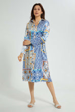 Load image into Gallery viewer, Redtag-Multicolor-Scarf-Print-Midi-Dress-Dresses-Women's-
