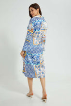 Load image into Gallery viewer, Redtag-Multicolor-Scarf-Print-Midi-Dress-Dresses-Women's-