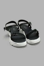 Load image into Gallery viewer, Redtag-Black-Strap-Chunky-Sandal-Slingbacks-Senior-Girls-5 to 14 Years