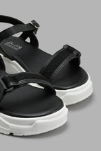Load image into Gallery viewer, Redtag-Black-Strap-Chunky-Sandal-Slingbacks-Senior-Girls-5 to 14 Years