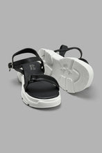 Load image into Gallery viewer, Redtag-Black-Strap-Chunky-Sandal-Slingbacks-Senior-Girls-5 to 14 Years