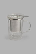 Load image into Gallery viewer, Redtag-Clear-Double-Wall-Glass-Tea-Cup-With-Filter-Tea-Cups-Home-Dining-