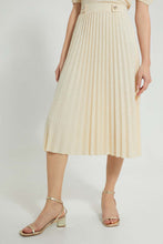 Load image into Gallery viewer, Redtag-Beige-Pleated-Skirt-Skirts-Women's-