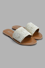 تنزيل الصورة على معرض الصور، Redtag-Natural-Flower-Pearl-Mule-Casual-Sandals-Women's-