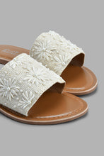 تنزيل الصورة على معرض الصور، Redtag-Natural-Flower-Pearl-Mule-Casual-Sandals-Women's-