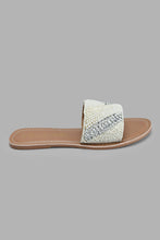 تنزيل الصورة على معرض الصور، Redtag-Ivory-Embellished-Mule-Casual-Sandals-Women's-