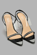 تنزيل الصورة على معرض الصور، Redtag-Black-Patent-Diamante-Trim-Sandal-Mules-Women's-