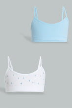Load image into Gallery viewer, Redtag-White-Floral/Light-Blue/White-Seamless-Bra-(3Pack)-365,-Colour:Assorted,-Filter:Senior-Girls-(9-to-14-Yrs),-GSR-Bras,-New-In,-New-In-GSR,-Non-Sale,-Section:Kidswear-Senior-Girls-9 to 14 Years