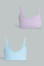Load image into Gallery viewer, Redtag-Purple/Lt-Blue-Bra-(2Pack)-365,-Colour:Assorted,-Filter:Senior-Girls-(9-to-14-Yrs),-GSR-Bras,-New-In,-New-In-GSR,-Non-Sale,-Section:Kidswear-Senior-Girls-9 to 14 Years