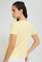 تنزيل الصورة على معرض الصور، Redtag-Lemon-Plain-Short-Sleeve-Crew-Neck-T-Shirt-Active-Tees-Women's-