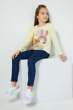 Load image into Gallery viewer, Redtag-Navy-Printed-Jegging-Jeggings-Girls-2 to 8 Years