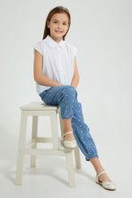 Load image into Gallery viewer, Redtag-Printed-Denim-Jean-Colour:Denim,-Filter:Girls-(2-to-8-Yrs),-Girls-Jeans,-New-In,-New-In-GIR,-Non-Sale,-S22B,-Section:Kidswear-Girls-2 to 8 Years