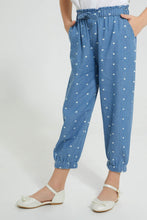 Load image into Gallery viewer, Redtag-Printed-Denim-Jean-Colour:Denim,-Filter:Girls-(2-to-8-Yrs),-Girls-Jeans,-New-In,-New-In-GIR,-Non-Sale,-S22B,-Section:Kidswear-Girls-2 to 8 Years