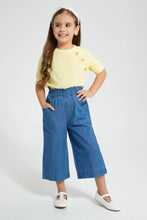 تنزيل الصورة على معرض الصور، Redtag-Blue-Wideleg-Jean-With-Hair-Accessories-Jeans-Girls-2 to 8 Years