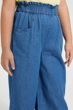 تنزيل الصورة على معرض الصور، Redtag-Blue-Wideleg-Jean-With-Hair-Accessories-Jeans-Girls-2 to 8 Years