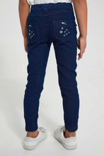 Load image into Gallery viewer, Redtag-Dark-Wash-Pullon-Jogger-Jeans-Regular-Fit-Girls-2 to 8 Years