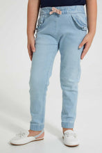 Load image into Gallery viewer, Redtag-Light-Wash-Pullon-Jogger-Jeans-Regular-Fit-Girls-2 to 8 Years