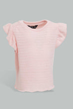 تنزيل الصورة على معرض الصور، Redtag-Pink-Plain-Jacquard-T-Shirt-Plain-Infant-Girls-3 to 24 Months