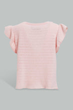 تنزيل الصورة على معرض الصور، Redtag-Pink-Plain-Jacquard-T-Shirt-Plain-Infant-Girls-3 to 24 Months