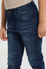 Load image into Gallery viewer, Redtag-Darkwash-Biker-Jean-Jeans-Jogger-Fit-Boys-2 to 8 Years